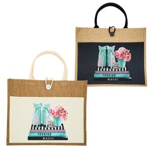 Custom Canvas Tote Bag, Large Size - A.H Tiff - Black or Cream Tote